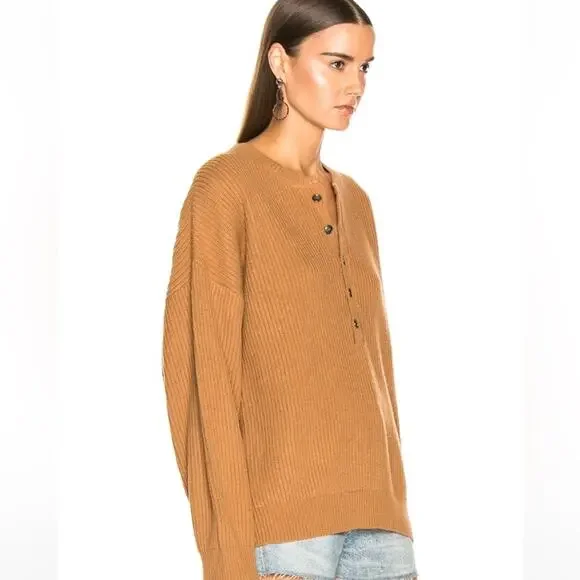 THE GREAT. Henley Button Up Sweater - Picture 3 of 6